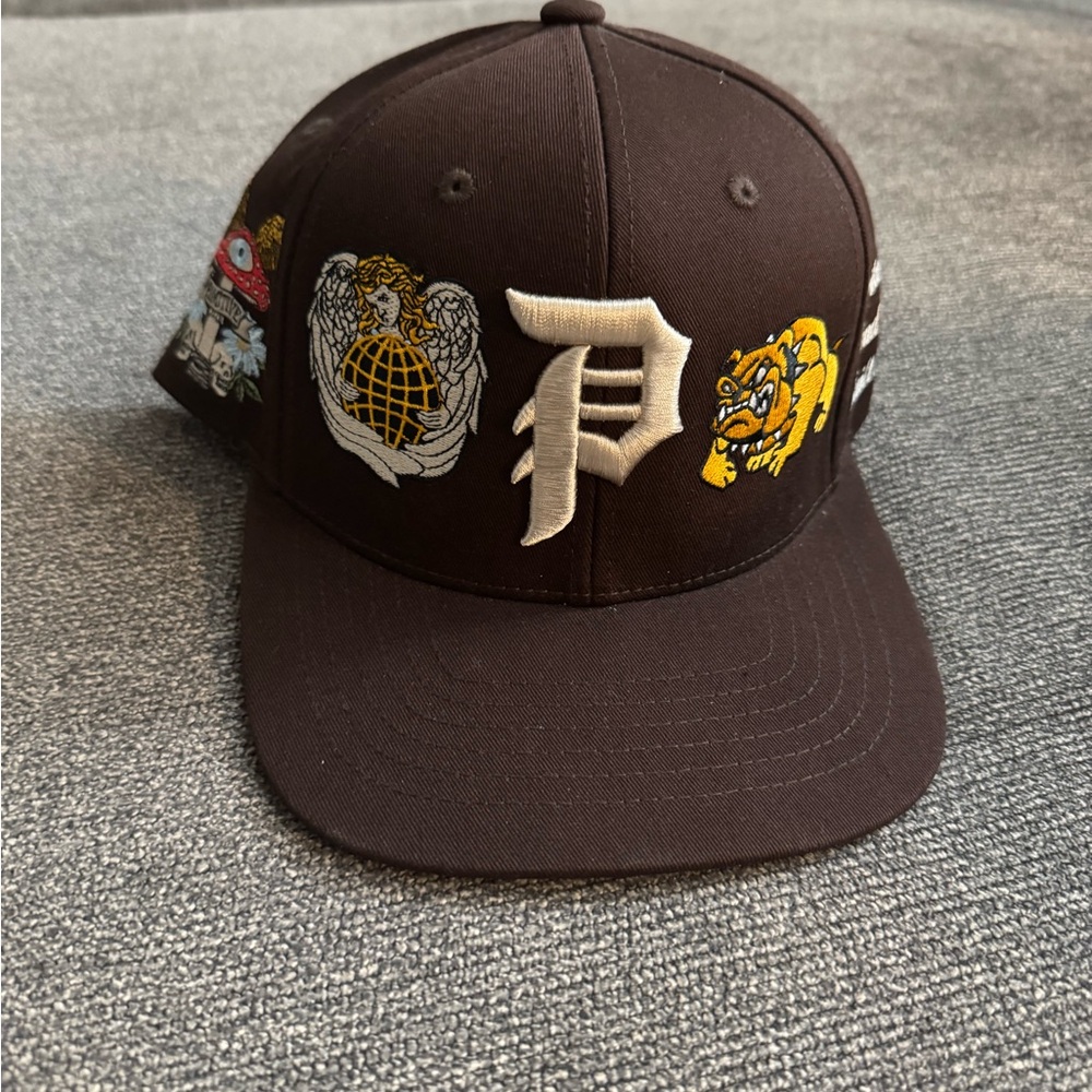 Primitive Brown Cap with Embroidery